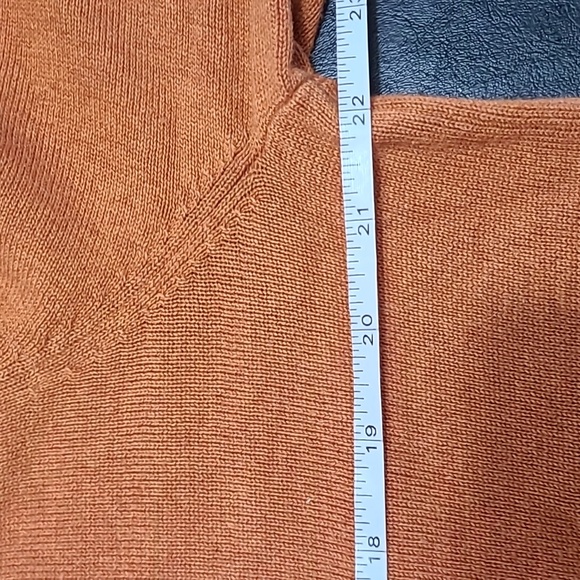 Banana Republic Men's orange v neck sweater size L office career preppy casual - Picture 7 of 11